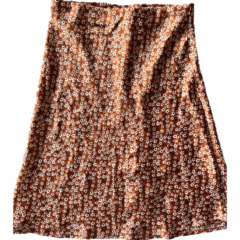Floral Orange and White Skirt